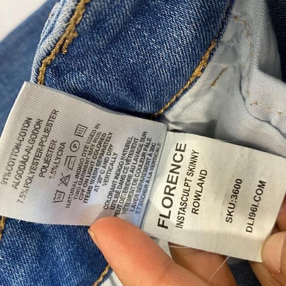 DL1961 Florence Instasculpt Skinny Ankle Raw Hem Jeans - Picture 10 of 11